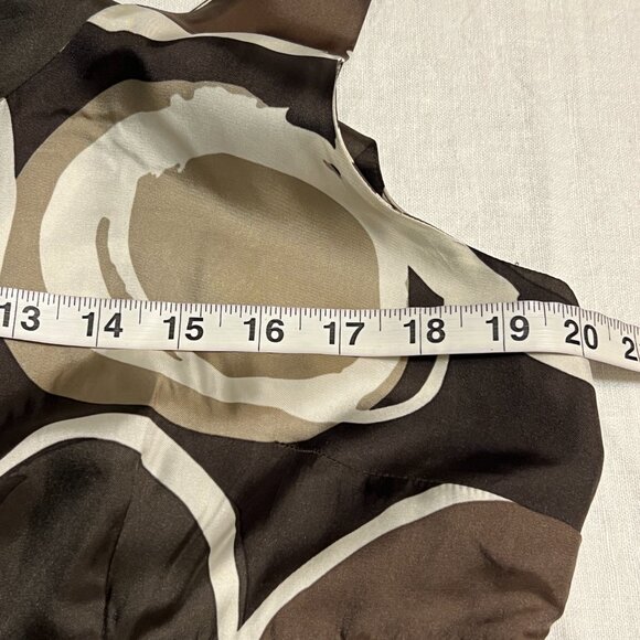 Banana Republic Women’s 14 Silk Blend Sleeveless Dress Brown Black Circle Print - Picture 7 of 11